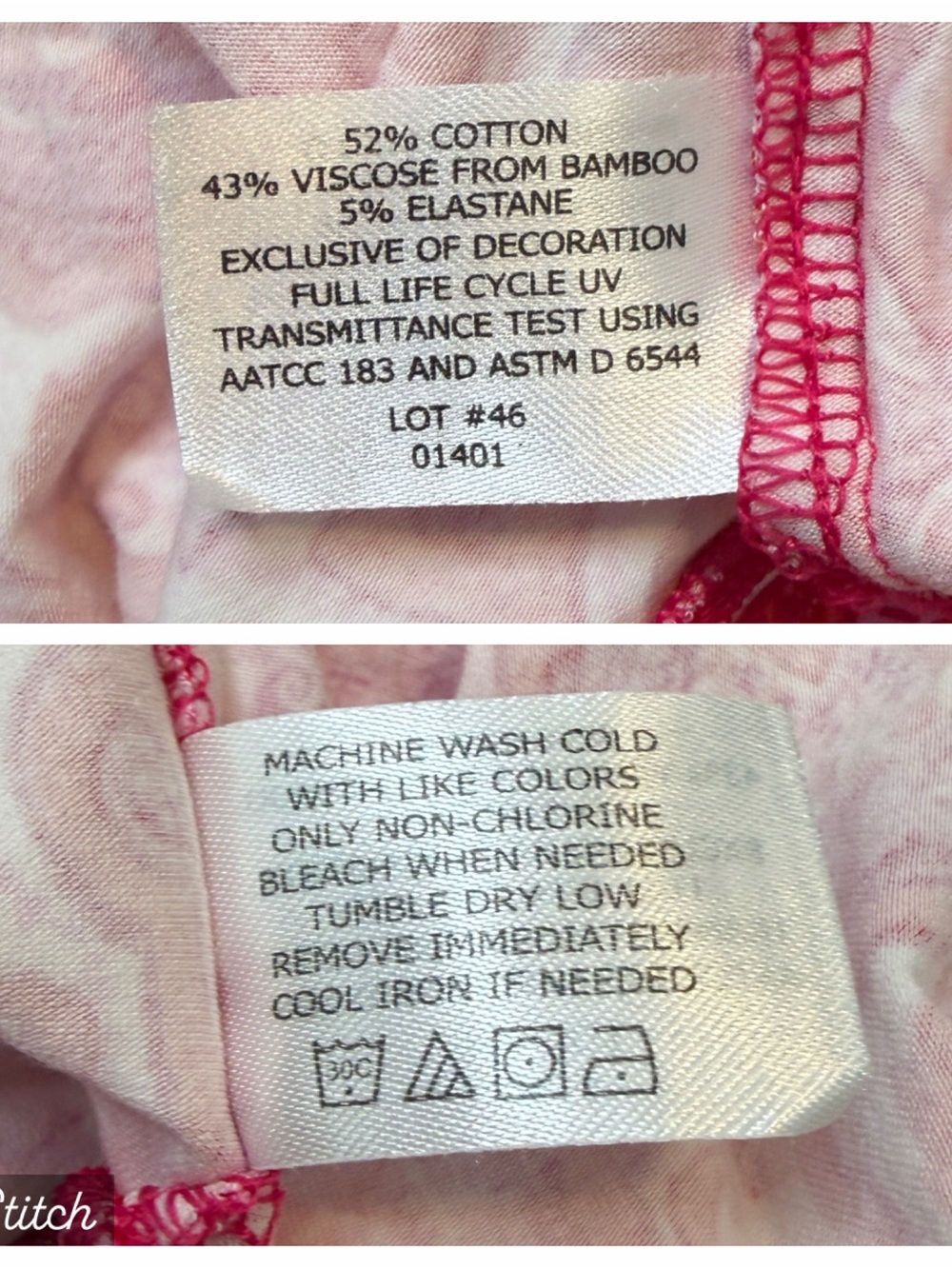 Coolibar Pink Red Tile Print Oceanside Tunic Shift Dress Small V- Neck UPF White - Picture 9 of 10